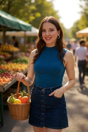 Vitaliselanfashion Kadın Mavi Kolsuz Balıkçı Yaka Basic Bluz
