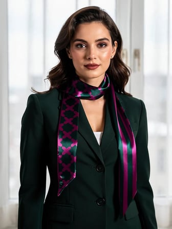 Vitaliselanfashion Mor Çizgi Desenli Kadın Fular,Ceket, Elbise ve Gömlek Kombinleri İçin, Hediye Olarak İdeal