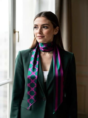 Vitaliselanfashion Mor Çizgi Desenli Kadın Fular,Ceket, Elbise ve Gömlek Kombinleri İçin, Hediye Olarak İdeal