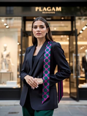 Vitaliselanfashion Mor Çizgi Desenli Kadın Fular,Ceket, Elbise ve Gömlek Kombinleri İçin, Hediye Olarak İdeal
