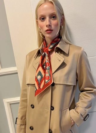 Vitaliselanfashion Kadın Zamansız Çiçek Lale Geometrik Desenli Fular,Kombin Tamamlayıcı – Hediye Olarak İdeal