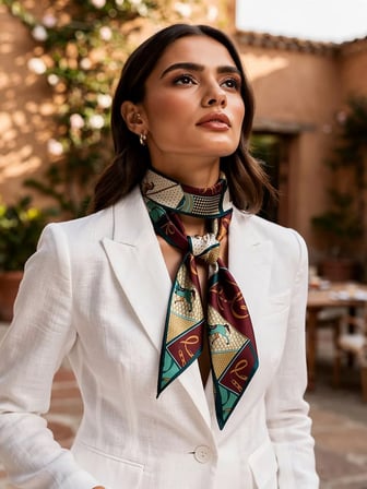 Vitaliselanfashion Kadın Klasik Stil Desenli Fular-Minimal ve Klasik Stil-Zamansız Tasarım, Özel Günler İçin Hediye