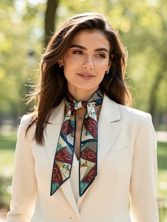 Vitaliselanfashion Kadın Klasik Stil Desenli Fular-Minimal ve Klasik Stil-Zamansız Tasarım, Özel Günler İçin Hediye