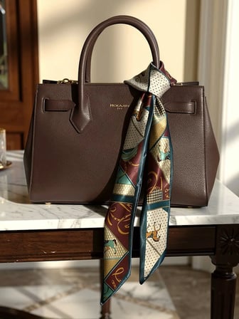Vitaliselanfashion Kadın Klasik Stil Desenli Fular-Minimal ve Klasik Stil-Zamansız Tasarım, Özel Günler İçin Hediye