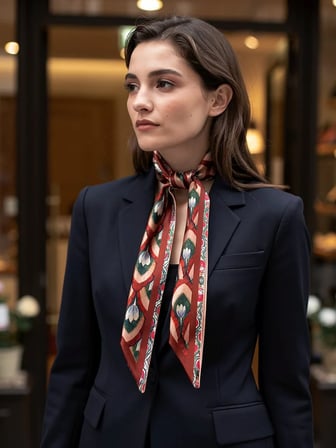 Vitaliselanfashion Kadın Zamansız Çiçek Lale Geometrik Desenli Fular – Kombin Tamamlayıcı – Hediye Olarak İdeal