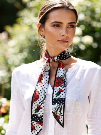Vitaliselanfashion Puantiye Desenli Kadın Fular – Ceket, Elbise ve Gömlek Kombinleri İçin, Hediye Olarak İdeal