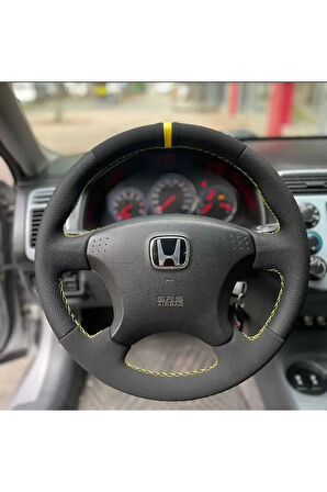 Honda Civic Vitec 2 Araca Özel Direksiyon Kılıfı (ithaldüz Siyah-nubuk Siyah)