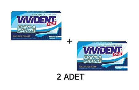 Vivident XYLIT Damla Sakızı Aromalı Şekersiz-Tatlandırıcılı Şerit Sakız 26g (2 ADET)