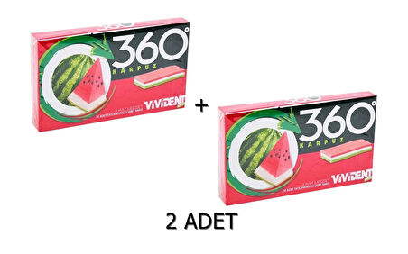 Vivident 360 Karpuz Aromalı Şekersiz-Tatlandırıcılı Şerit Sakız 33g (2 ADET)