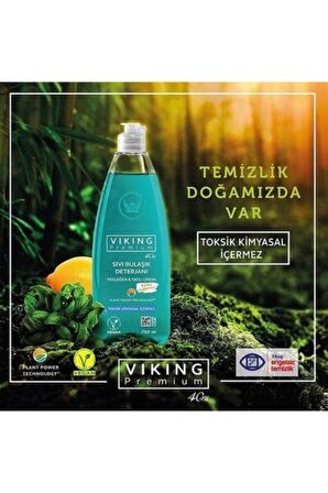 Viking Premium Vegan Sıvı Bulaşık Deterjanı Fesleğen & Tatlı Limonlu 750 Ml X10 Adet