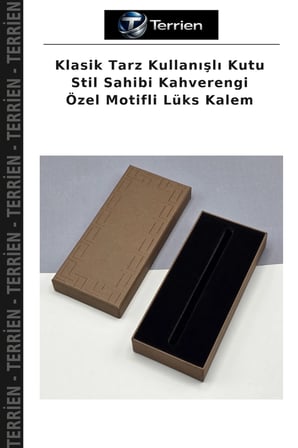 Klasik Tarz Kullanışlı Kutu Stil Sahibi Kahverengi Özel Motifli Lüks Kalem