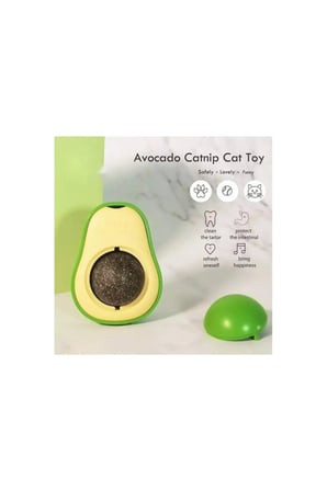 2 Adet Avokado Tasarımlı Kedi Yalama Topu – Yapışkanlı Kedi Oyuncağı, Kedi Otu İçerikli, Kimyasal İçermez, Adhesive Cat Lick Ball