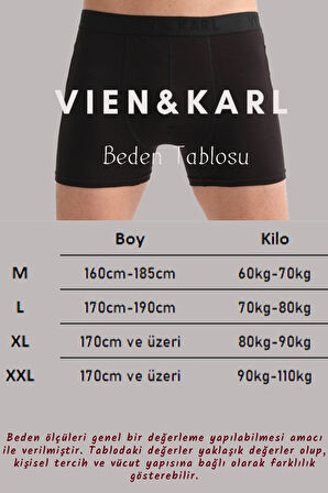 VIEN&KARL 6'lı Premium Kutuda Desenli Erkek Penye Boxer