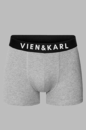 VIEN&KARL 6'lı Premium Kutuda Gri Renk Erkek Penye Boxer