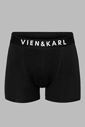 VIEN&KARL 6'lı Premium Kutuda Siyah Renk Erkek Penye Boxer
