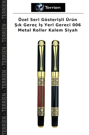 Özel Seri Gösterişli Ürün Şık Gereç İş Yeri Gereci 006 Metal Roller Kalem Siyah