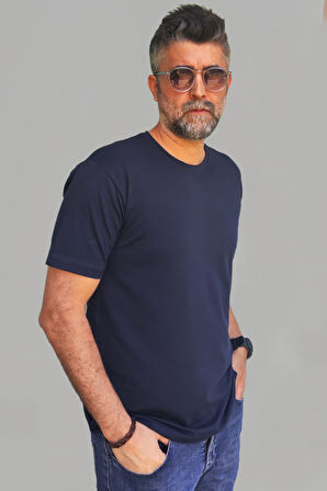 Erkek Beyaz-siyah-laci Slim Fit Bisiklet Yaka Pamuk Elastan 3'lü Basic Tişört