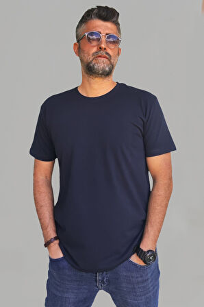 Erkek Beyaz-siyah-laci-bordo-yeşil Slim Fit Bisiklet Yaka Pamuk Elastan 5'li Basic Tişört