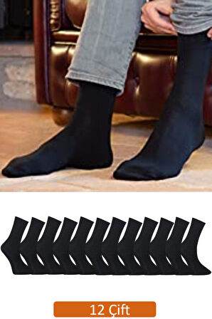 12'li Premium Erkek Siyah Soket Çorap