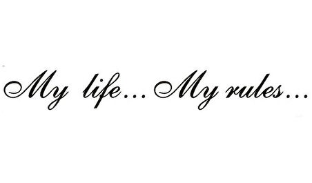 My Life My Rules Yazı Sticker 40 x 6 cm