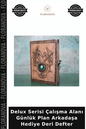 Delux Serisi Çalışma Alanı Günlük Plan Arkadaşa Hediye Deri Defter