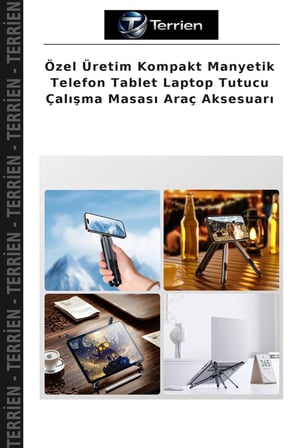 Özel Üretim Kompakt Manyetik Telefon Tablet Laptop Tutucu Çalışma Masası Araç Aksesuarı