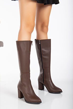 Valery Topuklu  Deri Çizme Siyah