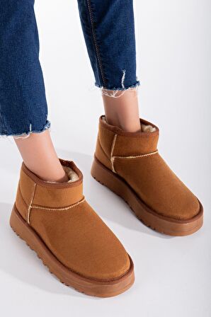 Viola Kalın Taban Bilek Boy Ugg Taba