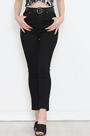 Yüksek Bel Süper Likralı Toparlayıcı Özellikli Kot Pantolon Skinny Dar Paça Jean Siyah - 18221