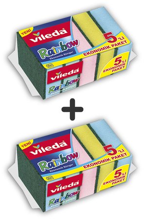 Vileda 2 Paket 5 li Rainbow Bulaşık Süngeri