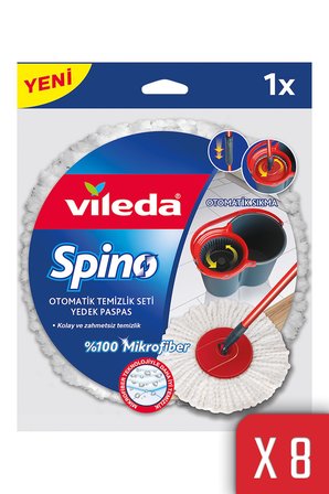Vileda 8 Paket Spino Ultra Mikrofiber Yedek Paspas