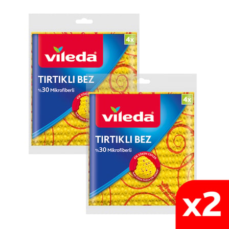 Vileda 2 Paket 4 lü 30% Mikrofiberli Mutfak Bezi