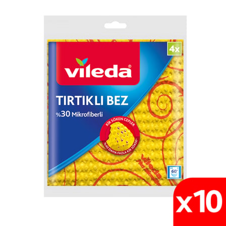 Vileda 10 Paket 4 lü 30% Mikrofiberli Mutfak Bezi