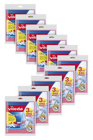 Vileda 10 Paket Doğada Çözünebilir 3 lü Sünger Bez