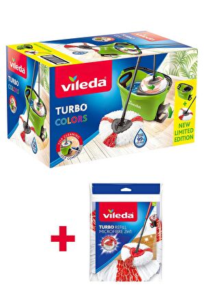 Vileda Turbo Colors 2in1 Temizlik Seti + 2in1 Yedek Paspas