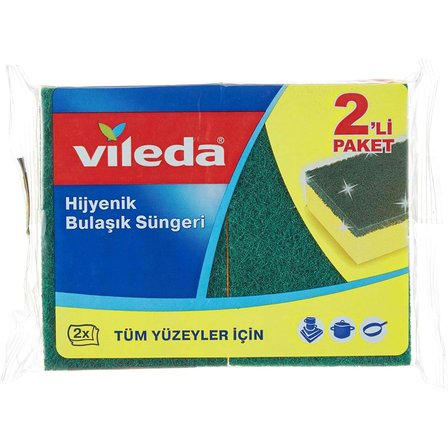 Vileda 5 Paket 2 li Yeşil Klasik Oluklu Sünger