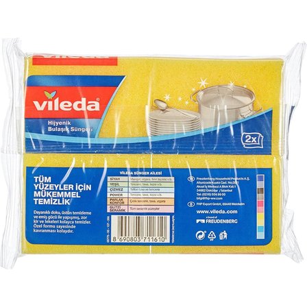 Vileda 5 Paket 2 li Yeşil Klasik Oluklu Sünger
