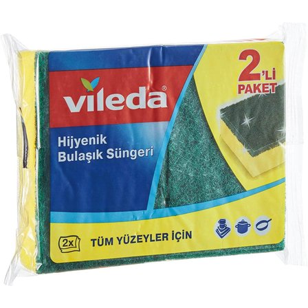 Vileda 5 Paket 2 li Yeşil Klasik Oluklu Sünger
