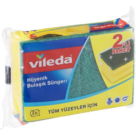 Vileda 5 Paket 2 li Yeşil Klasik Düz Sünger