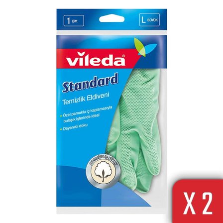 Vileda 2 Paket Standart Büyük Boy Bulaşık Eldiven