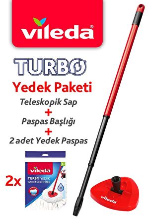 Vileda Turbo Sap + Üçgen Başlık + Mikrofiber Püskül