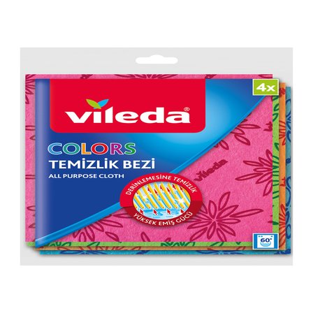 Vileda 4 lü Colors Renkli Mutfak Bezi