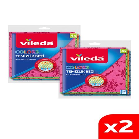 Vileda 2 Paket 4 lü Colors Renkli Mutfak Bezi