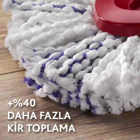 Vileda 4 Paket Turbo Deep Clean Yedek Paspas, Extra Pedli, Üçgen Başlık, Derinlemesine Temizlik