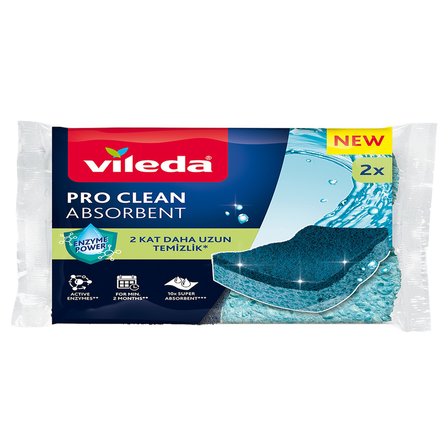 Vileda 2'li Pro Clean Viskoz Selüloz Bulaşık Süngeri 