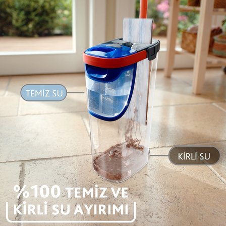  Vileda H2PRO %100 Kirli ve Temiz Suyu Ayıran Temizlik Seti ve Yedek Mikrofber Mop 