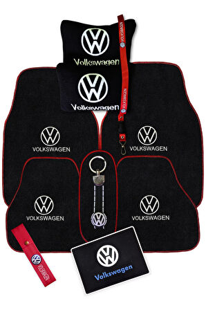 Volkswagen Nakışlı Araç Oto Halı Paspas | Volkswagen Siyah Polar Oto Yastık & Araç Aksesuar