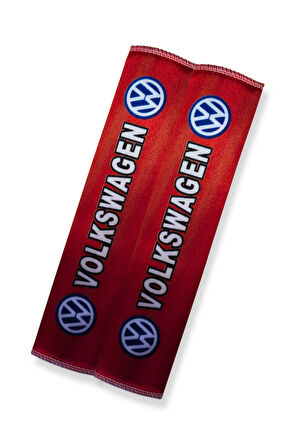 Volkswagen Nakışlı Oto Halı Paspas | Volkswagen Dijital Baskılı Kırmızı Yastık & Emniyet Kemer Pedi