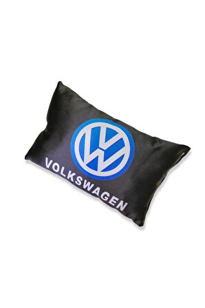 Volkswagen Uyumlu Dijital Baskılı Siyah Araç Seyahat Boyun Yastık | 2'li Set
