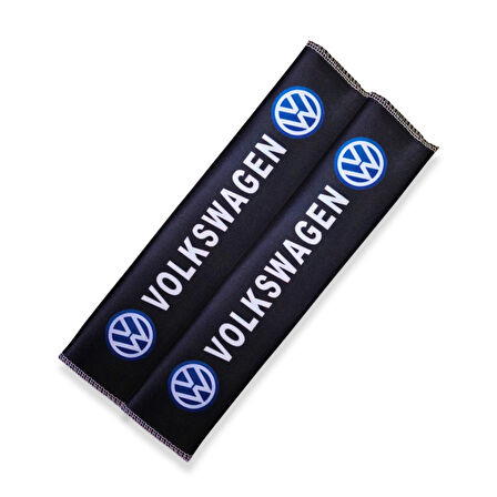 Volkswagen uyumlu Dijital Baskılı Siyah Emniyet Kemer Pedi 2'Li Set